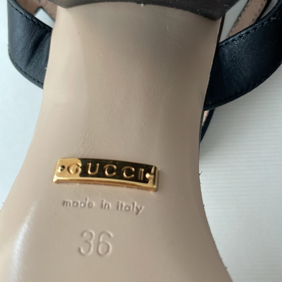 Gucci GG leather mid heel sandals - Picture 7 of 12